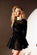 Midnight Crystal Backless Dress
