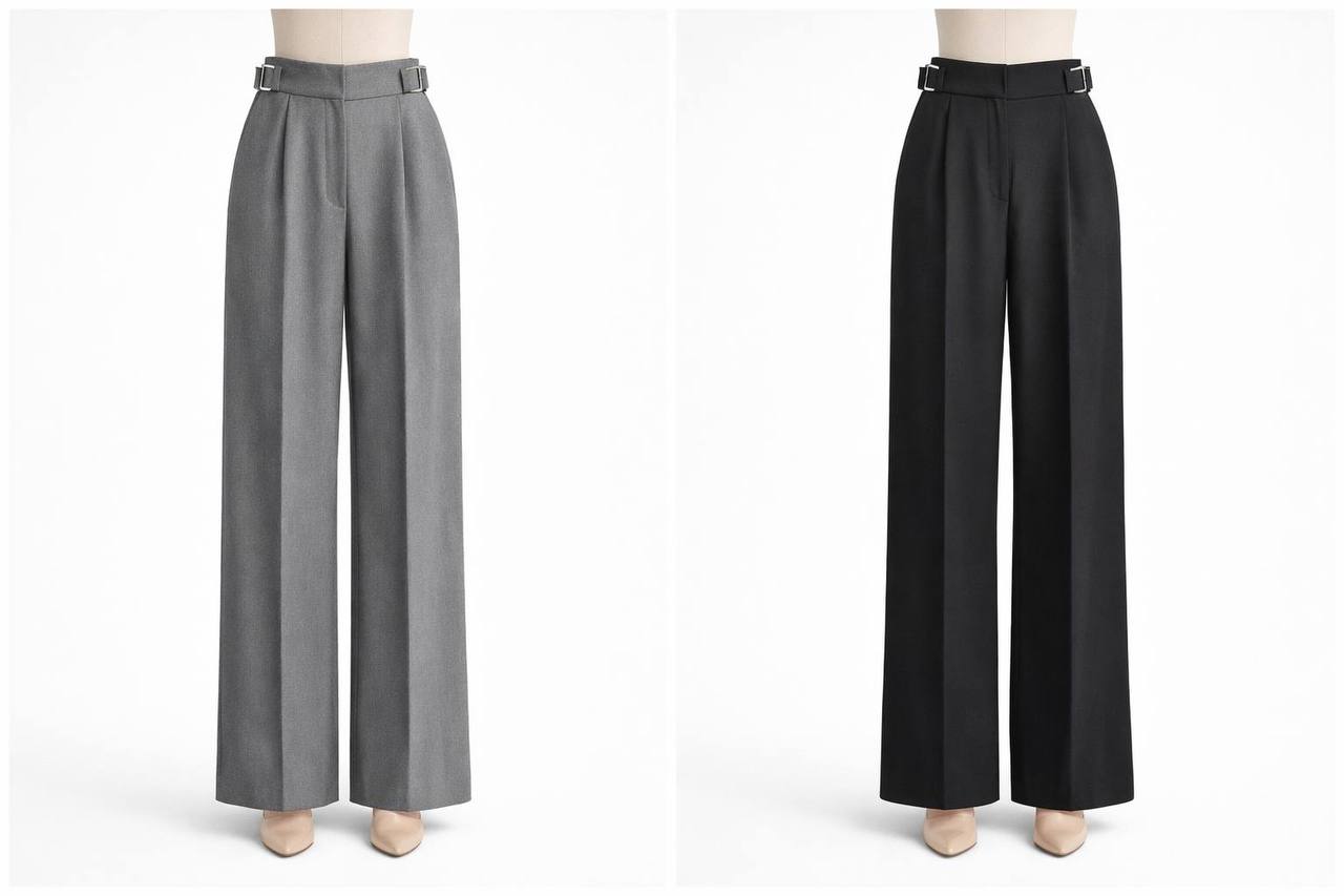 High-Waisted Wide-Leg Trousers