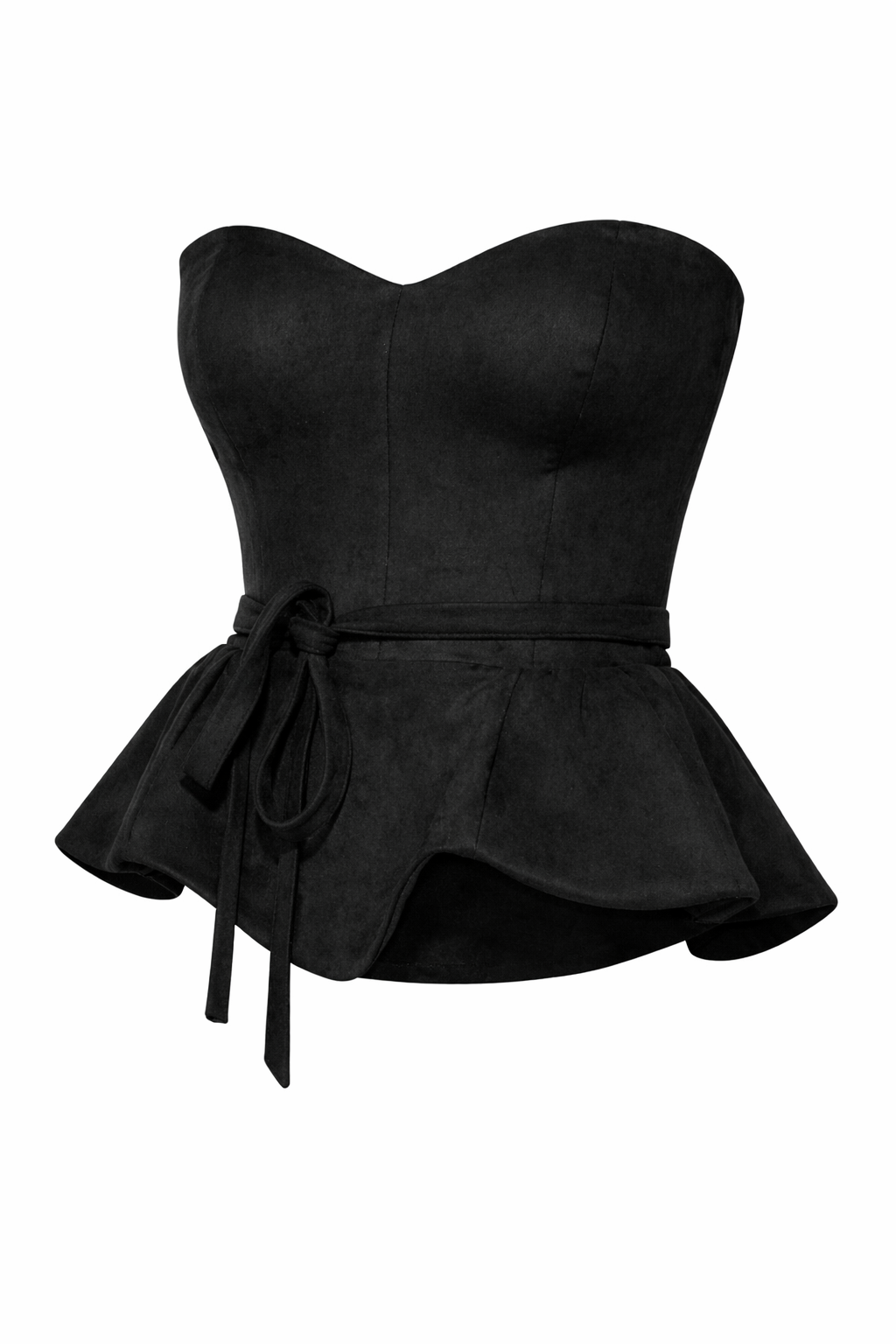Suede Peplum Corset