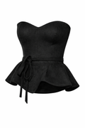 Suede Peplum Corset