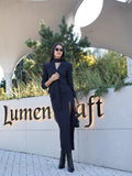 Blue Pinstripe Long Skirt Suit