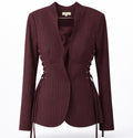 Burgundy Corset Tailored Blazer