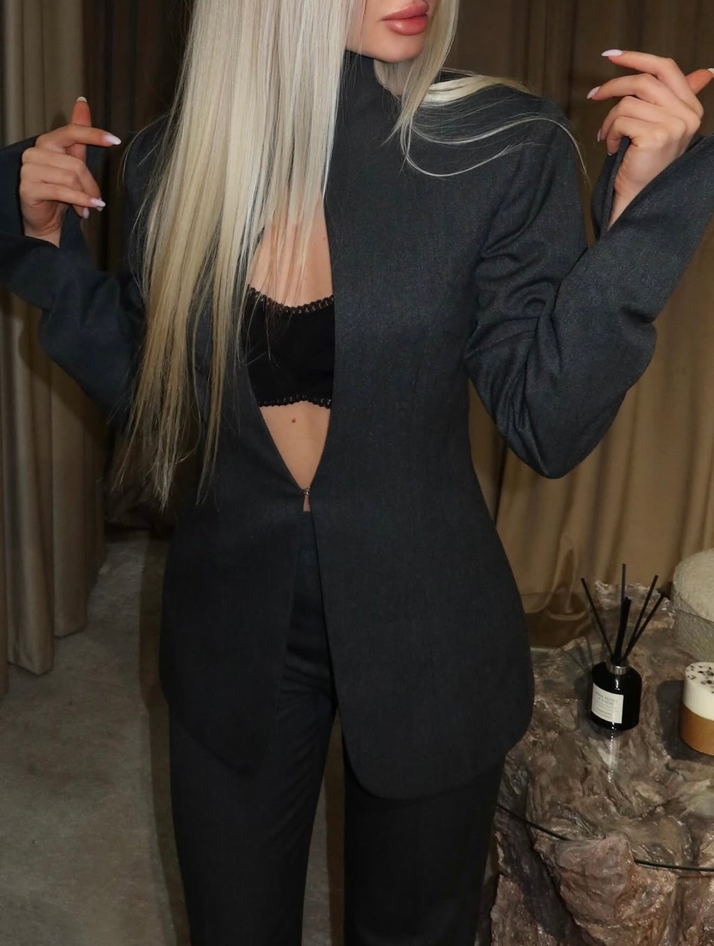 Graphite Crepe Tailored Suit